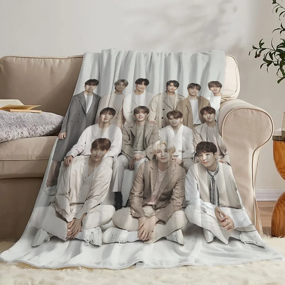 Ткань из кораллового флиса K-pop Seventeens Дизайнерский стеганый комплект постельного