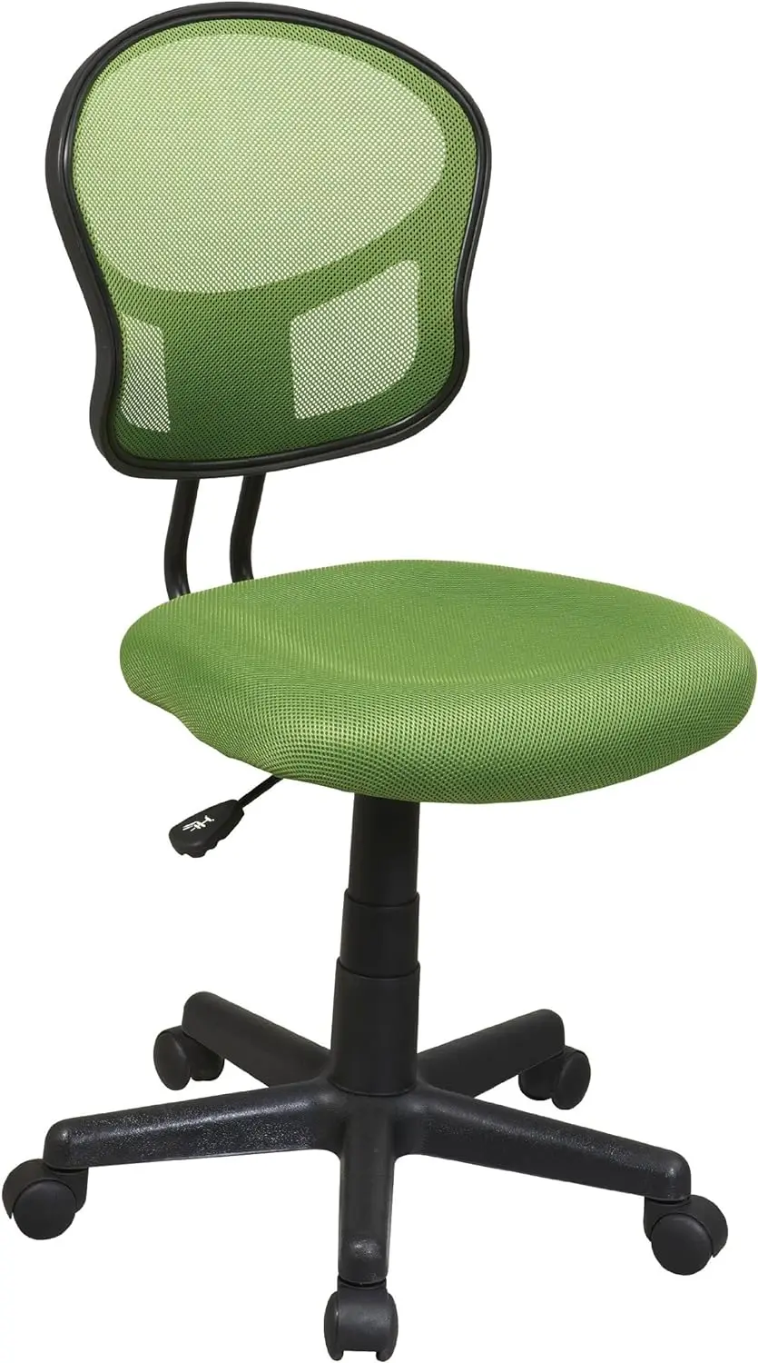 Series Mesh Back Armless Task Chair with Padded Fabric Seat and 360 Degree Swivel, Green Stadium seats Silla de playa Plastic ad