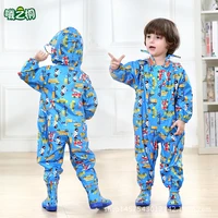 one piece childrens raincoat printing thin section hooded raincoat boys and girls baby childrens travel raincoat