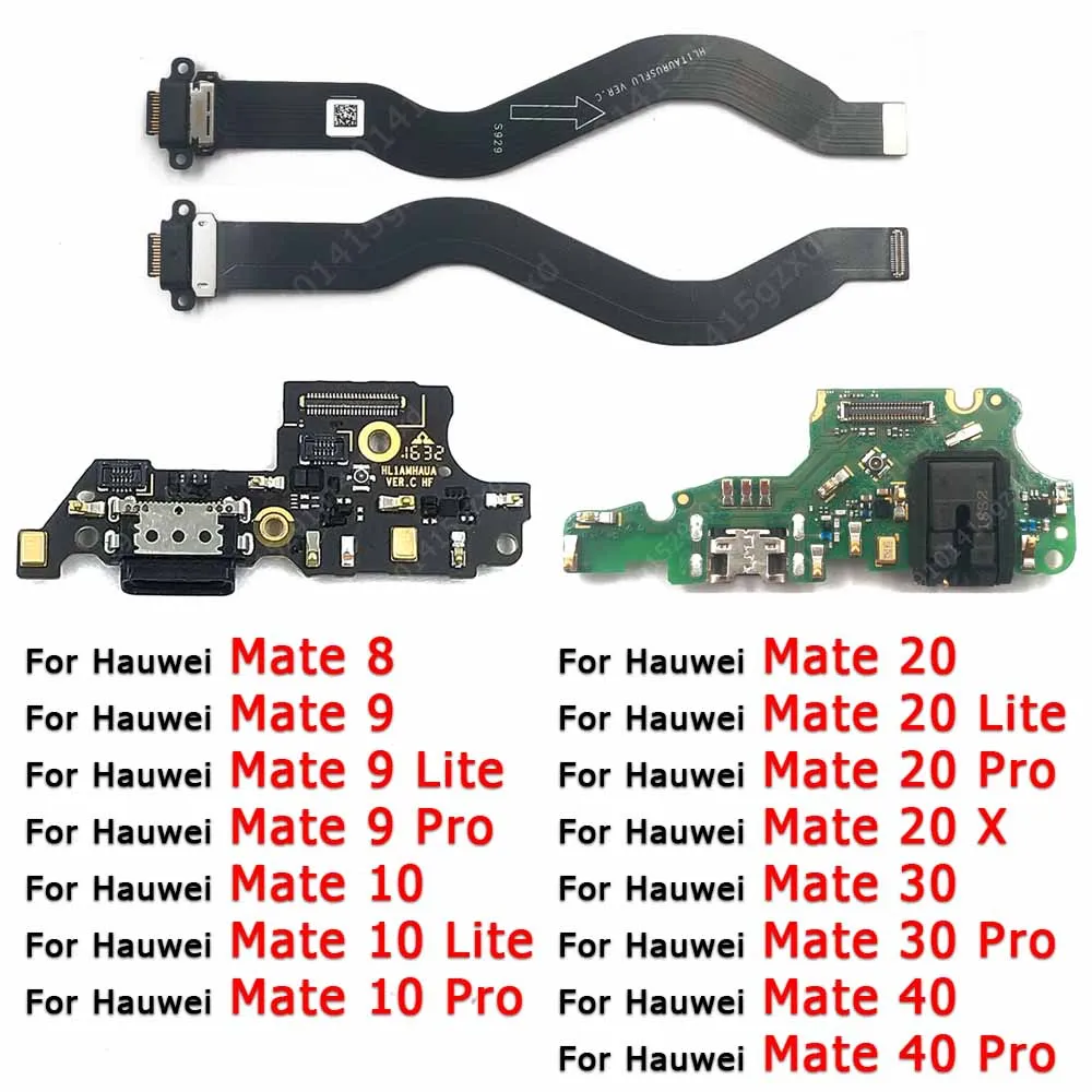 

Зарядная плата для Huawei Mate 30 40 Pro 8 9 10 Lite 20 X, гибкий кабель с ленточным разъемом, оригинальная пластина разъема Usb, печатная плата