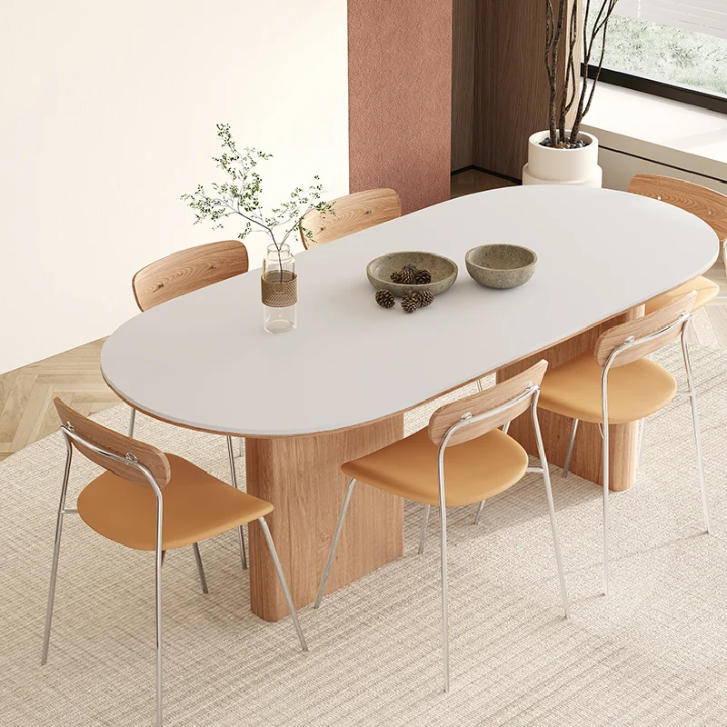 Роскошные мобильные обеденные столы в скандинавском стиле овальная