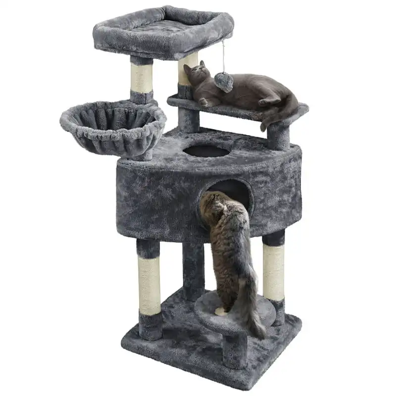 

Cat Tree Basket Condo Scratching Posts, Dark Gray Toys Pet Accessories