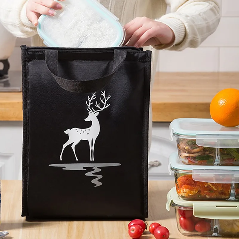 

2023 New Thermal Lunch Bags Oxford Cloth Food Heat Insulation Good Quality Handbags Zipper High Capacity Portable Picnic Bags