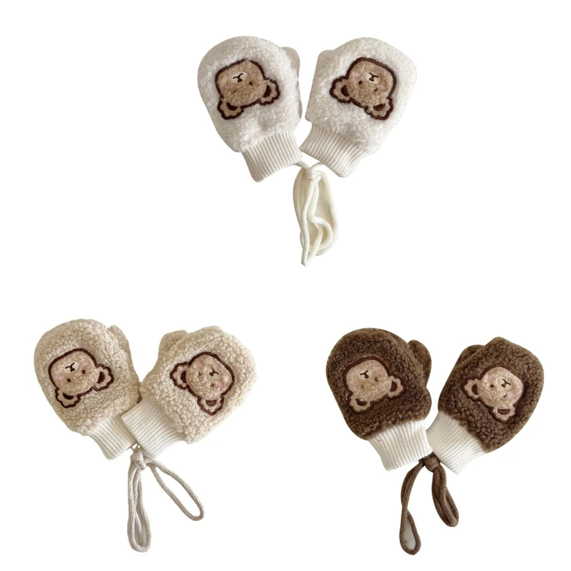 

Митенки, перчатки с мультяшным медведем, зимняя одежда, вязаные перчатки, аксессуары для девочек