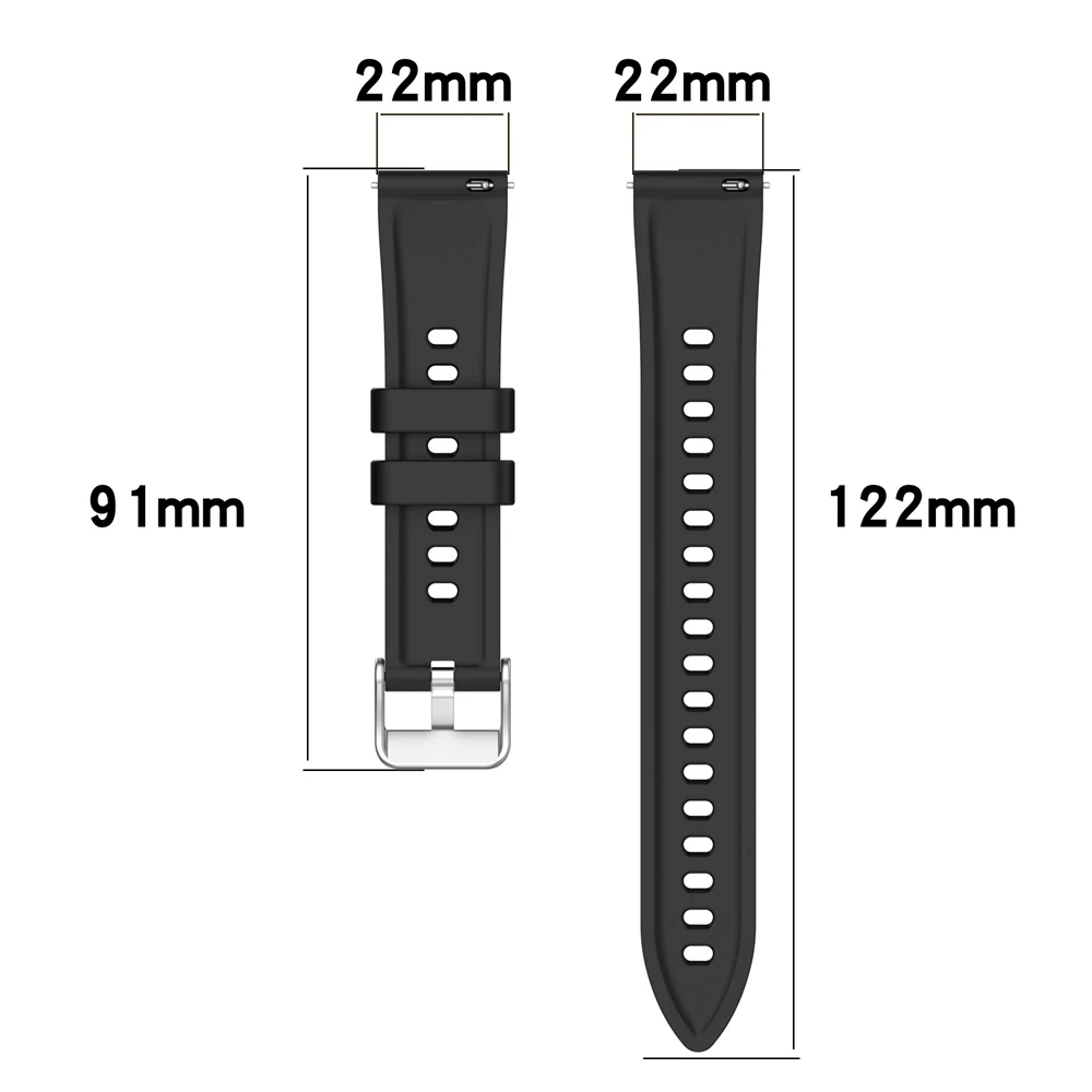 Универсальный силиконовый ремешок 18 мм, 20 мм, 22 мм для Honor Watch SE GS3 GS4 4Pro, текстурный ремешок для ticwatch 2 E E2 E3 pro pro3 proX GTH GT (art.: 3920ca25623ce) - 3920ca25623ce