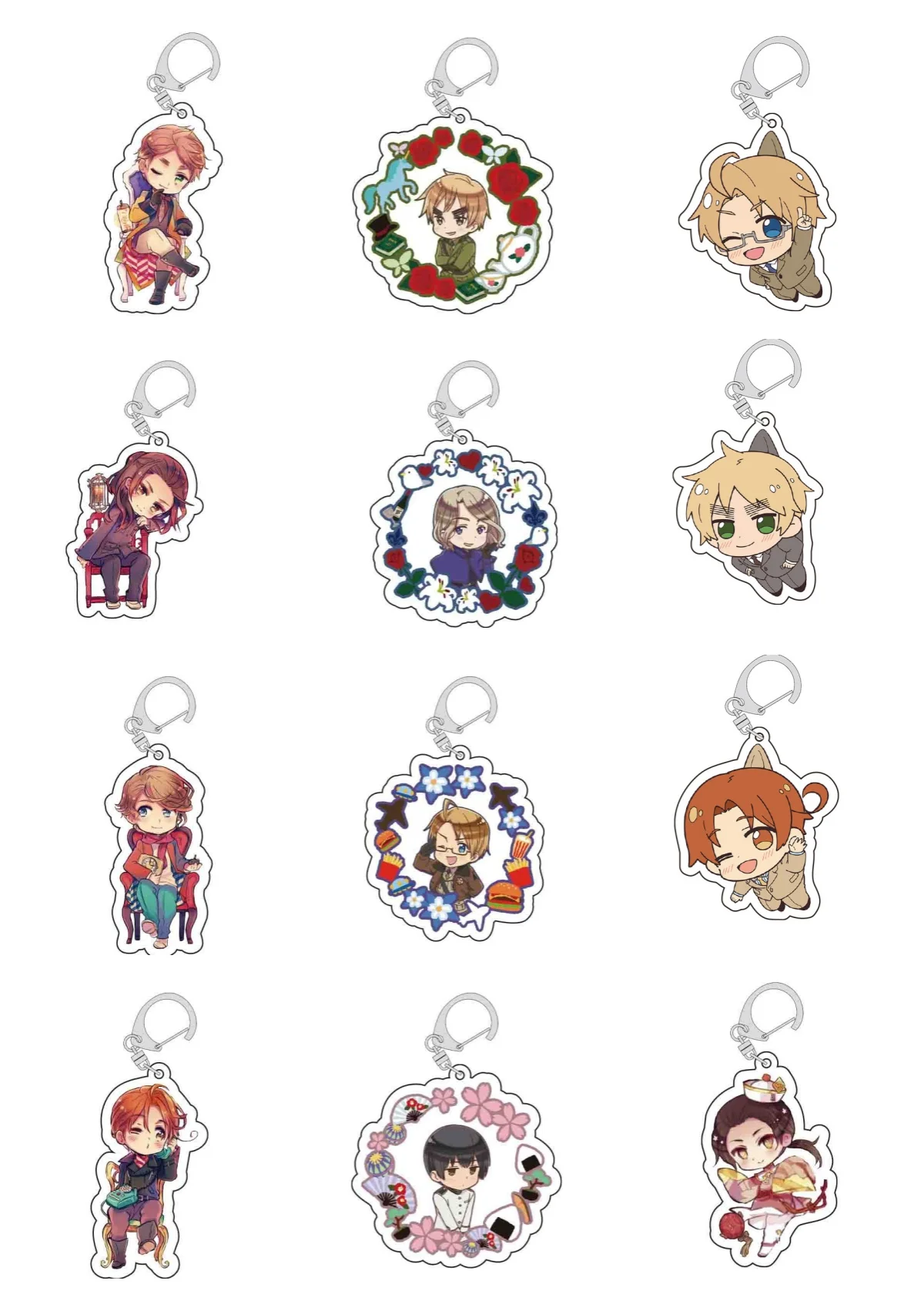 Аниме игра Hetalia Axis Powers сувенирный брелок Людвиг Ван Яо Иван Брагинский Фрэнсис