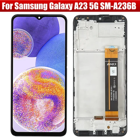 AMOLED для Samsung Galaxy A23 5G SM-A236B/DSN ЖК-дисплей полный сенсорный экран дигитайзер в сборе запасные части с рамкой