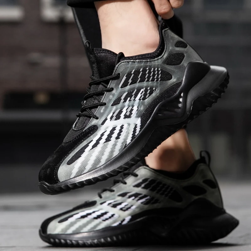 Air Cushioning Jogging Shoes Men's Running Training Sports Shoes Breathable Casual Light Walking Shoes Large Size Zapatos Hombre