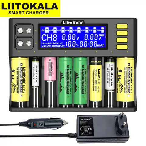 Зарядное устройство Liitokala для аккумулятора, 18650, 1,2 в, 3,7 в, 3,2 в, 18350, 26650, NiMH, литиевая батарея