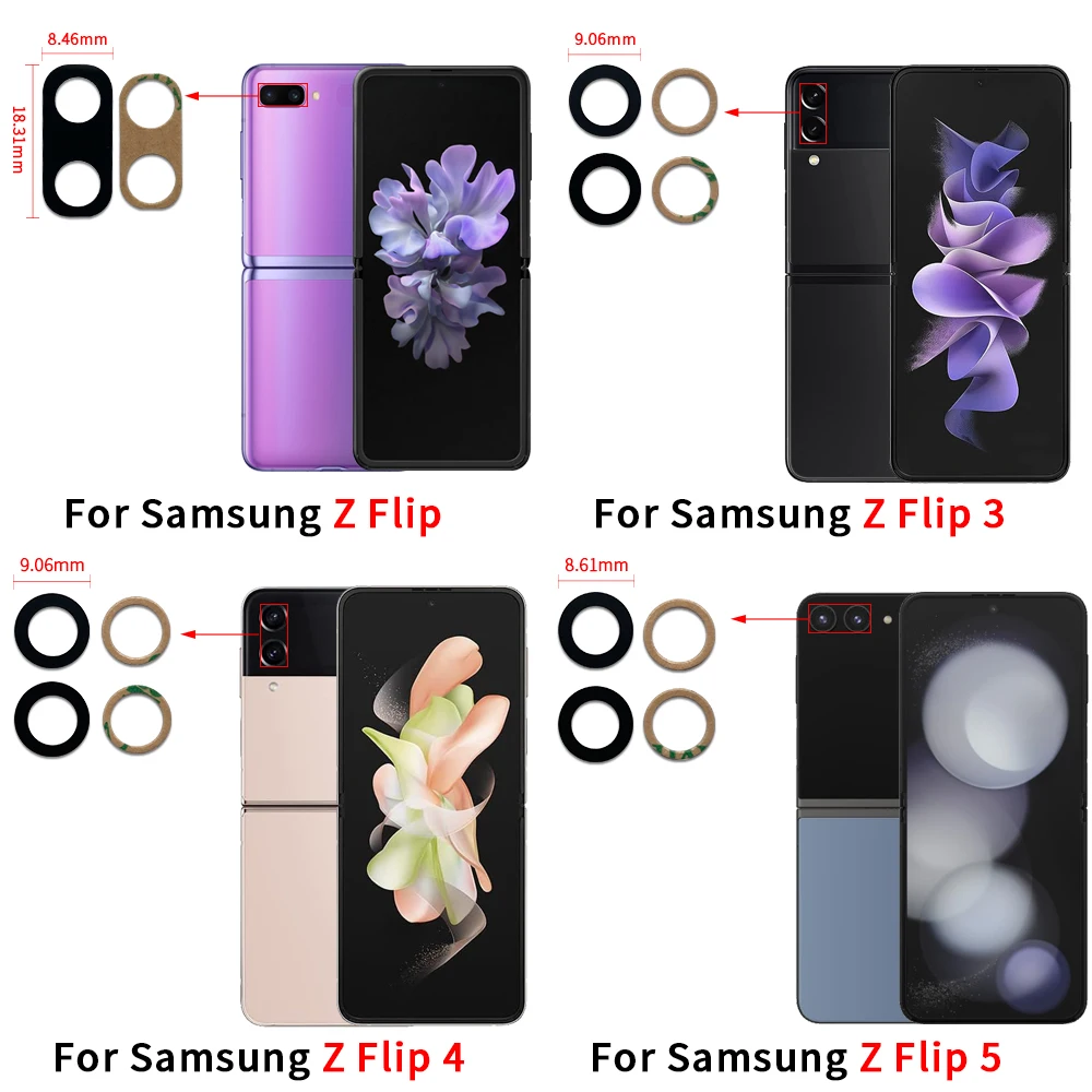10 шт./партия стеклянные линзы для камеры Samsung Z Flip 2 3 4 5