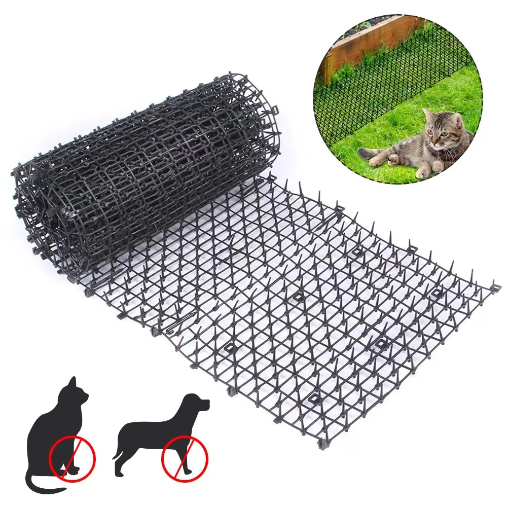 Garden Cat Scat Mat Anti-Cat Dog Repellent Mat Prickle Strips Keep Cat Away Deterrent Safe Plastic Spike Thorn Net Pet Supplies