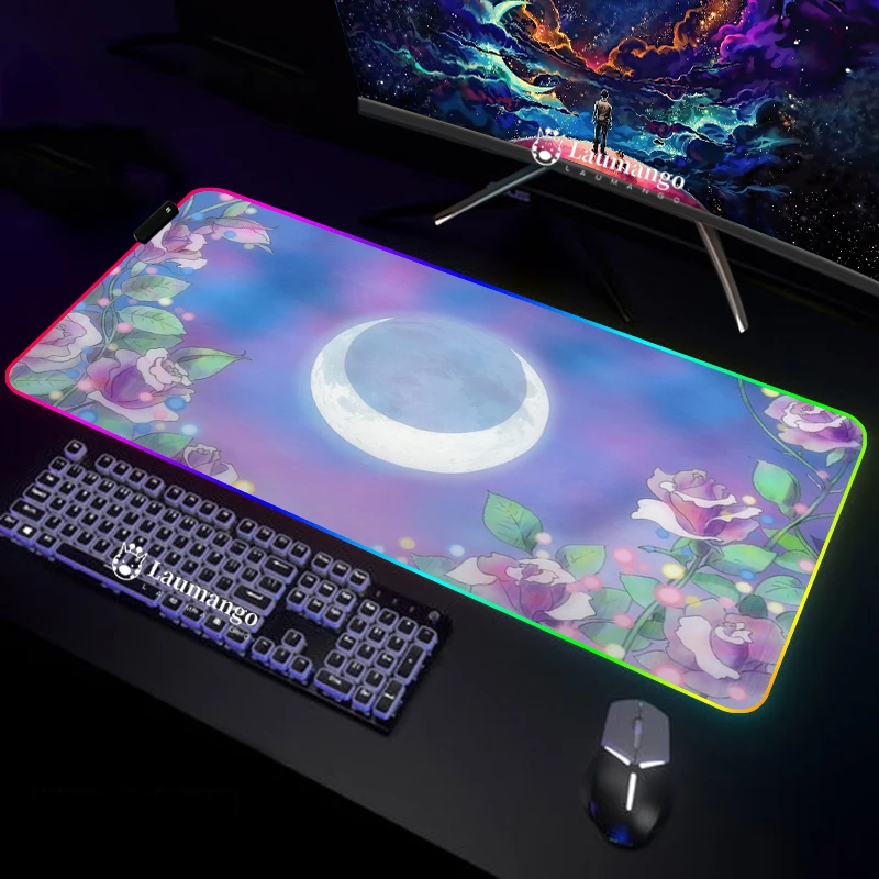 

Rgb Mouse Mats Gaming Mat Sailor Moon Pc Pad Kawaii Xxl Pads Keyboard Accessories Led Laptop Mause Gamer Backlight Large Laptops