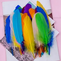 10 500pcs natural goose feather 15 20cm colorful feather for home party decoration craft diy costume jewelry sewing accessories