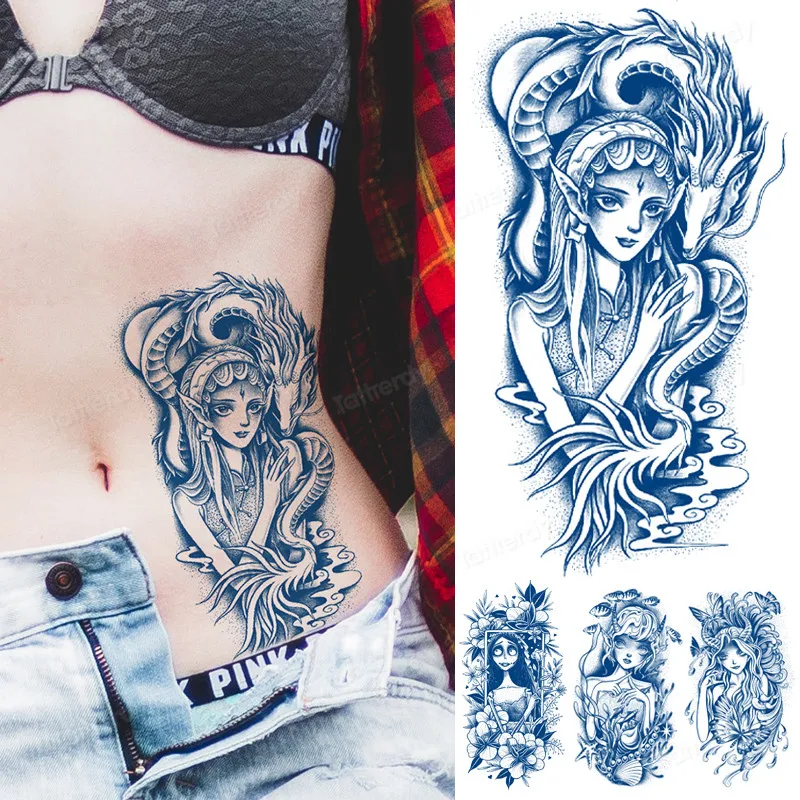 Временные тату-наклейки на грудь и талию, 15 дней