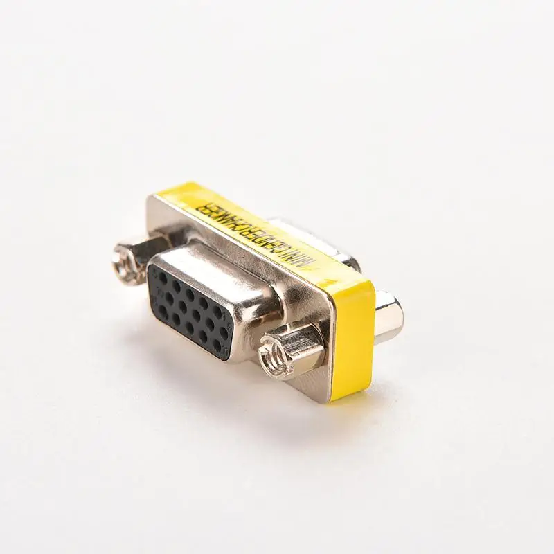 

15 Pin D-Sub VGA HD SVGA Female To Female MINI Gender Changer Adapter PC VGA Female Connector F/F Cable Extend Converter