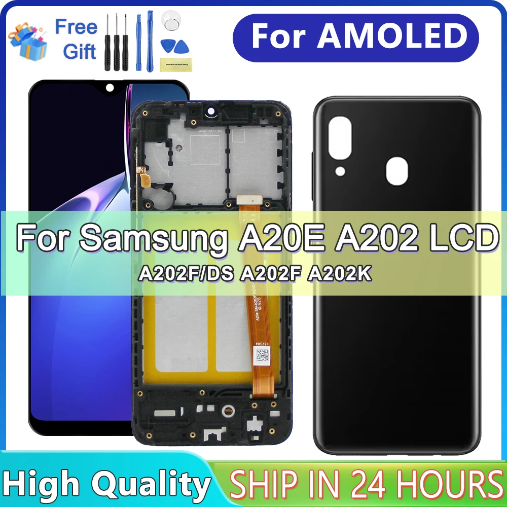 AMOLED для Samsung A20e LCD A202 ЖК-дисплей A202F A202DS Дисплей Экран Сенсорный дигитайзер в сборе