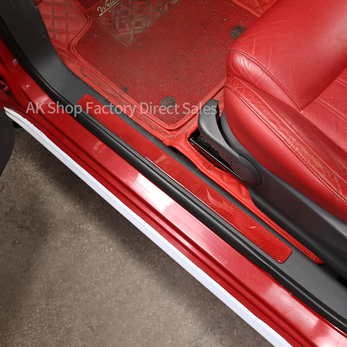 Мягкая наклейка на дверь из углеродного волокна для Fiat 500 2011-2019