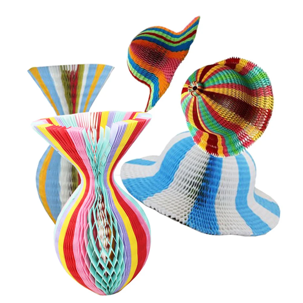 

1pc Paper Hat Outdoor DIY Sun Hats Vase Shape Hat Craft Kits for Girls