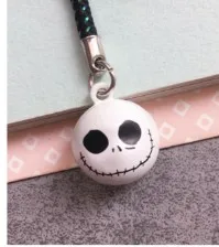 wholesale  New 10pcs Cute skull key chains Cartoon Cell Phone Strap Bell Charm Gift