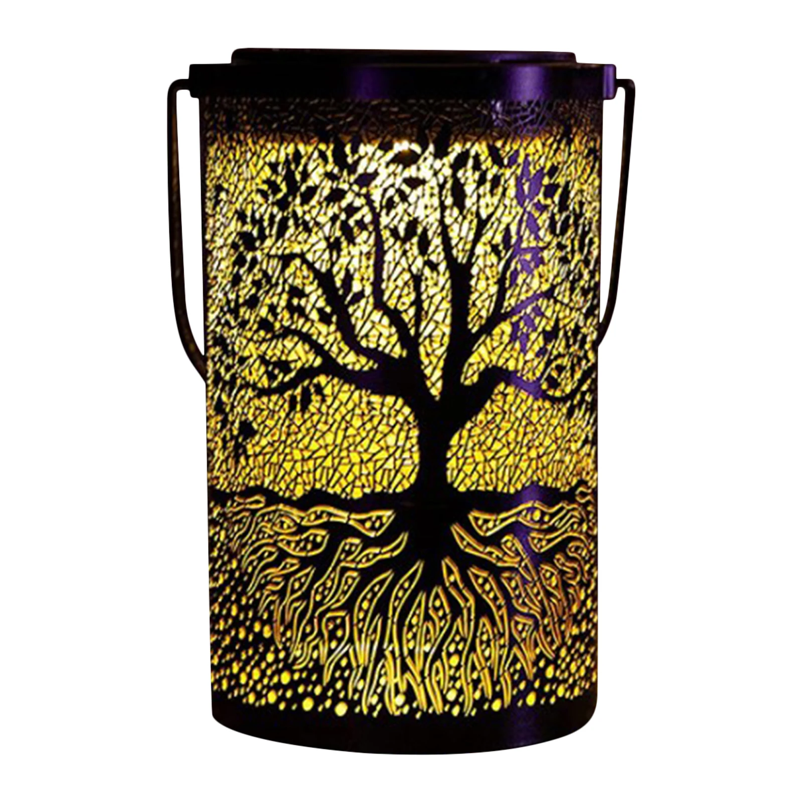 

Водонепроницаемая лампа-проектор на солнечной батарее, ретро-светильник с отверстиями, художественный декоративный светодиодный садовый ...