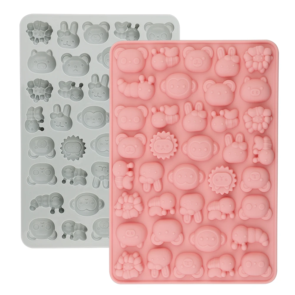 

New Silicone Gummy Mold Fudge QQ sugar Molds Cute Animal Monkey Candy Mould Cake Decorating Tools Resin Art Dropper