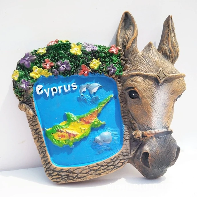 

Cyprus Souvenirs Fridge Magnets Cute Donkey Magnetic Stickers for Message Board Kawaii Home Decor Refrigerator Magnetic Stickers