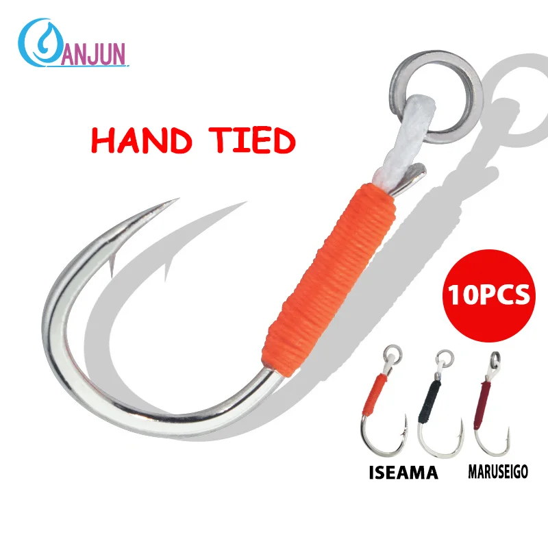 

ISEAMA/MARUSEIGO Assist Hook Solid Ring JigLure Jigging Fishjig Double Pair Barbed Assist Hooks Pesca Peche Fishing Slow Jig