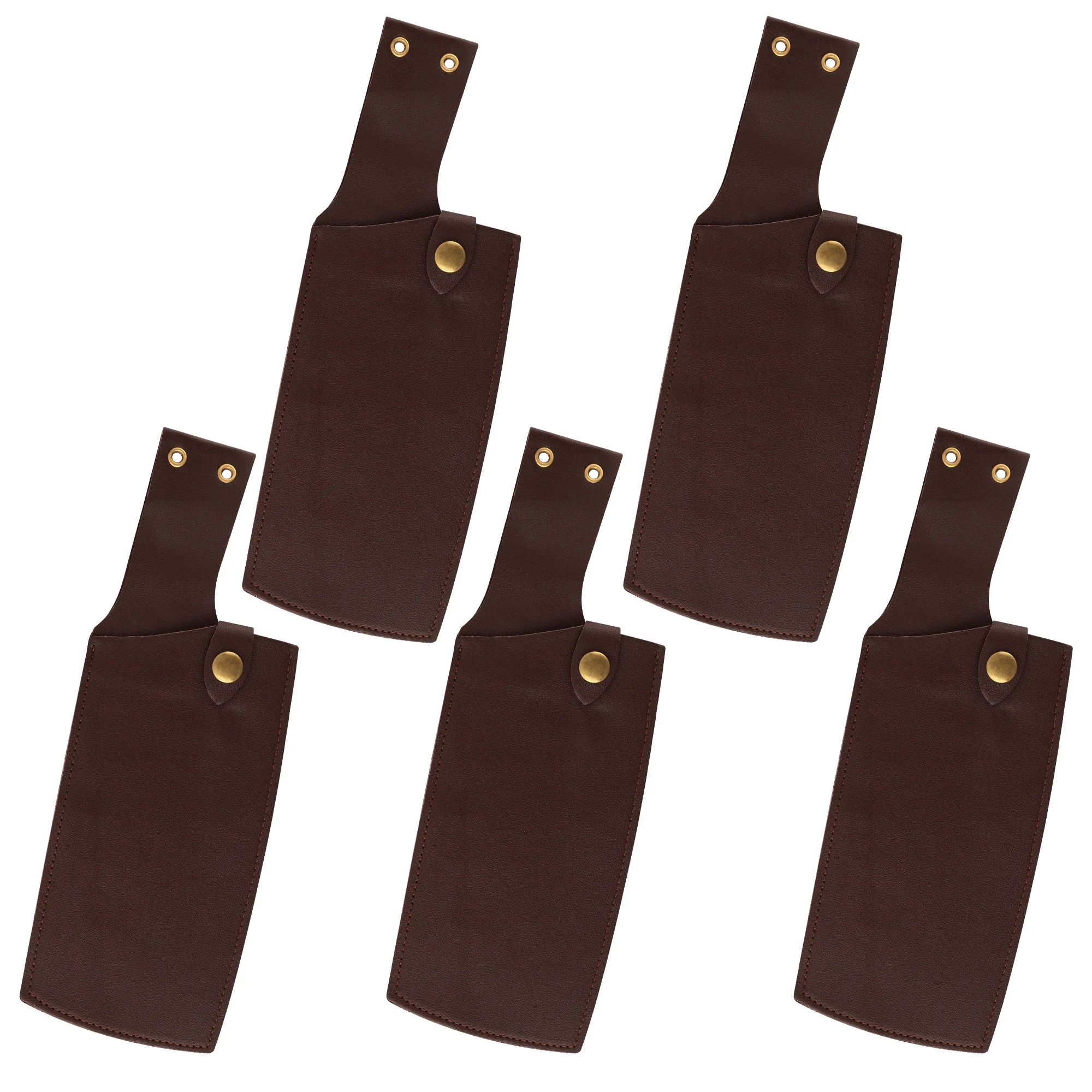 XYj 5 Pieces Kitchen Knife PU Leather Sheath Belt Loop Knife Edge Guard Blade Protective Cover Knife Sleeves Outdoor Knife Tools