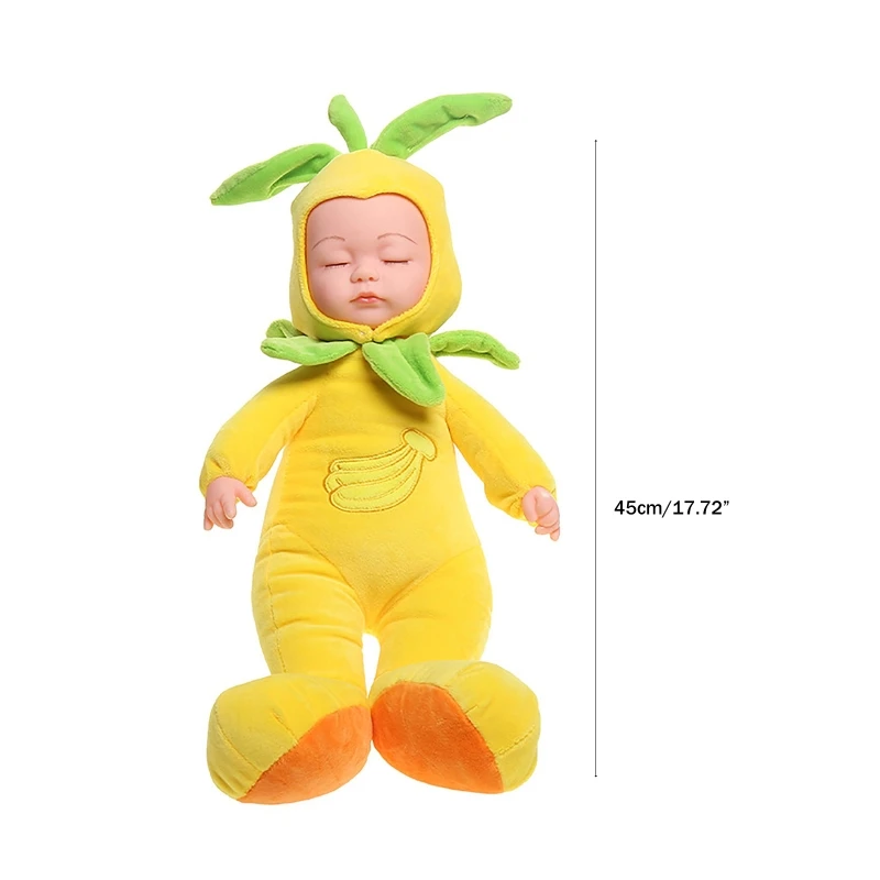 

Simulated Infant Reborn Christmas Gift Baby Early Educational Toys Plush Fruits Doll Vinyl Made Christmas Relax Toy