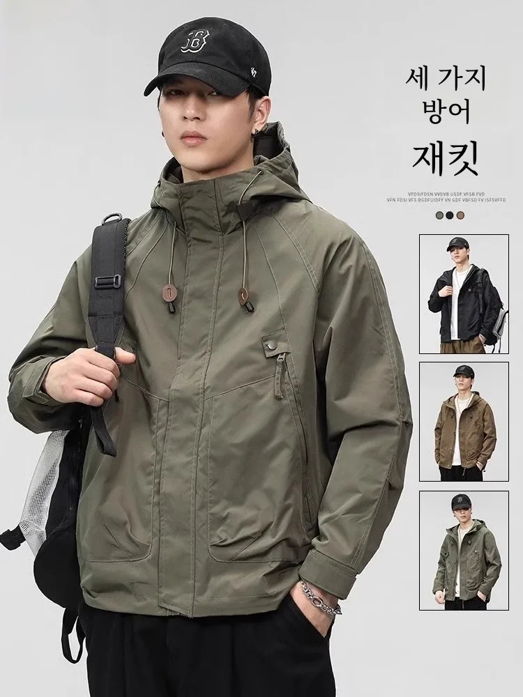 Куртка-карго с капюшоном Zhenvis мужская осенне-зимняя куртка-карго на флисовой