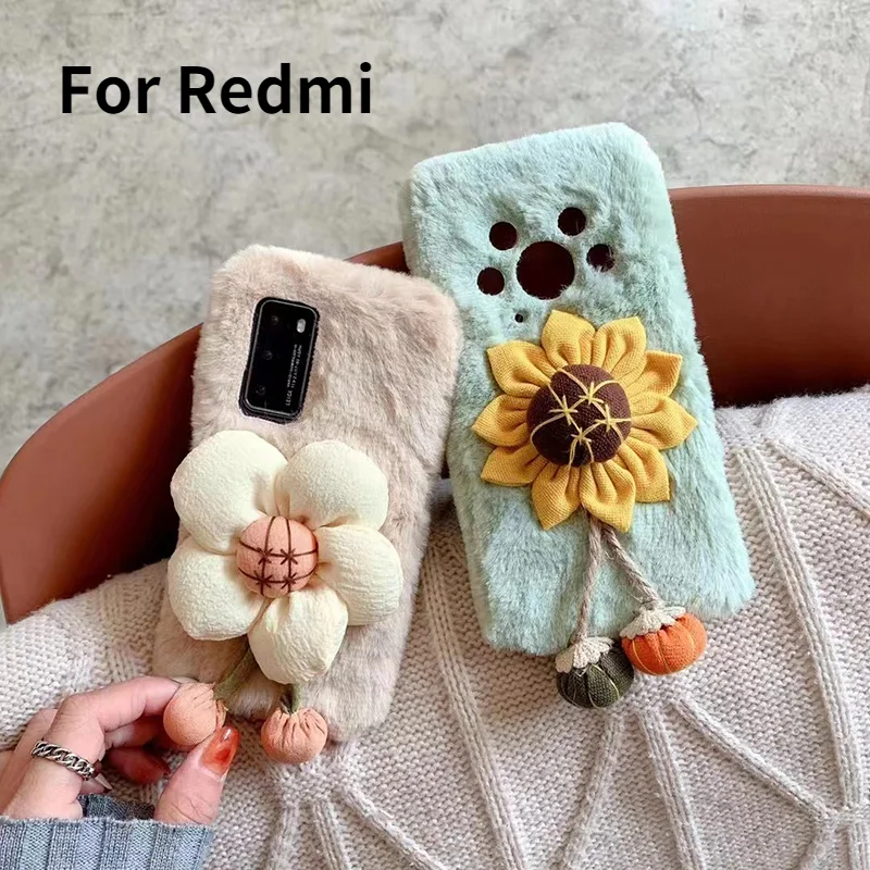 

Silicone Case For Xiaomi Redmi K30 X10 note 8 8T 9 K30 7 6 5 4 PRO X10 9s 9 8A 7A 6A 5A 4X Plush Sunflower Warm Shockproof Case
