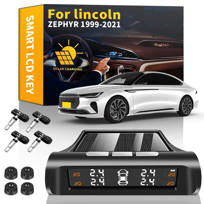 

Car TPMS Tyre Pressure Monitoring System Solar Power Digital LCD Display Auto Security Alarm System For Lincoln ZEPHYR 1999-2021