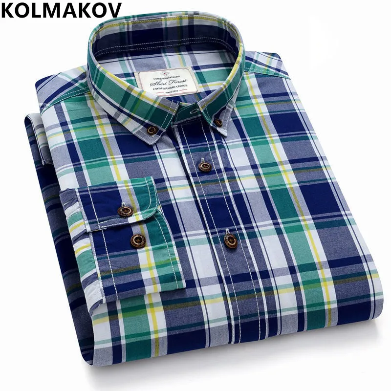 

Новинка весна-осень 2023, Мужская классическая модная клетчатая хлопковая рубашка с длинными рукавами, мужская повседневная Высококачественная рубашка большого размера 5XL