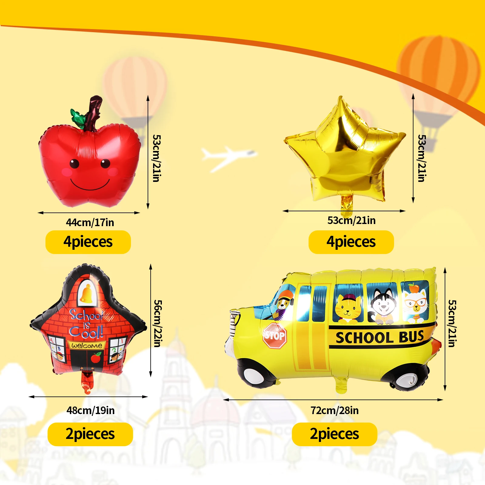 

Back to School Balloons Decorations Back to School Balloons Banner School Bus