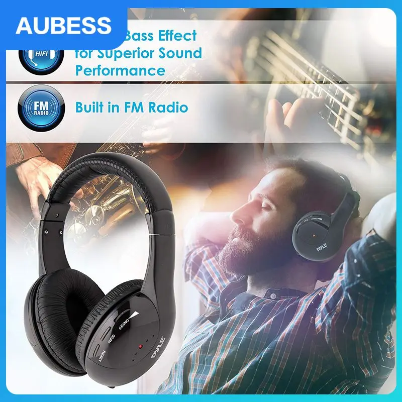

Universal 5 In 1 Wireless Headset Denoise Headphone Open Back Earphones Stereo Headphone Pc Fm Radio 5 In 1 Headset New