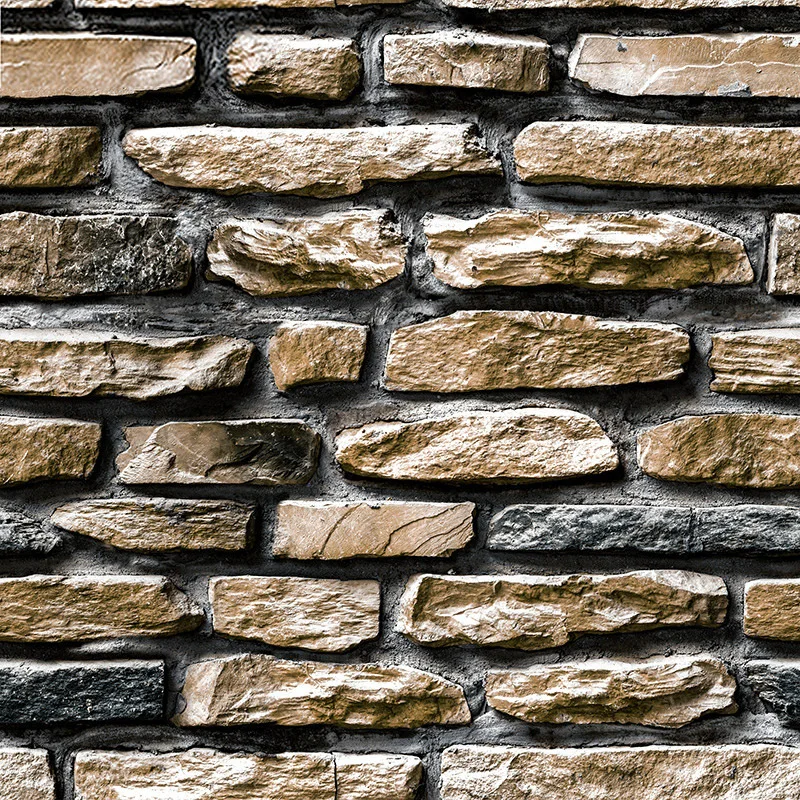 

Cultural Stone Wallpaper Imitation Stone Pattern Personality 3d Three-dimensional Retro Brick Block Background Wallpaper