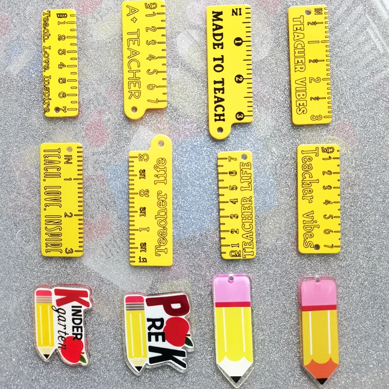 

blank pencilkeychain teacher keychain ruler keychain crayon keychain for teacher gifts classroom teacher keychain
