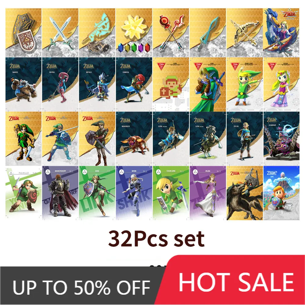 

Аниме-открытки Zelda 25/28/32 шт. набор Amiibo карта Skyward Sword