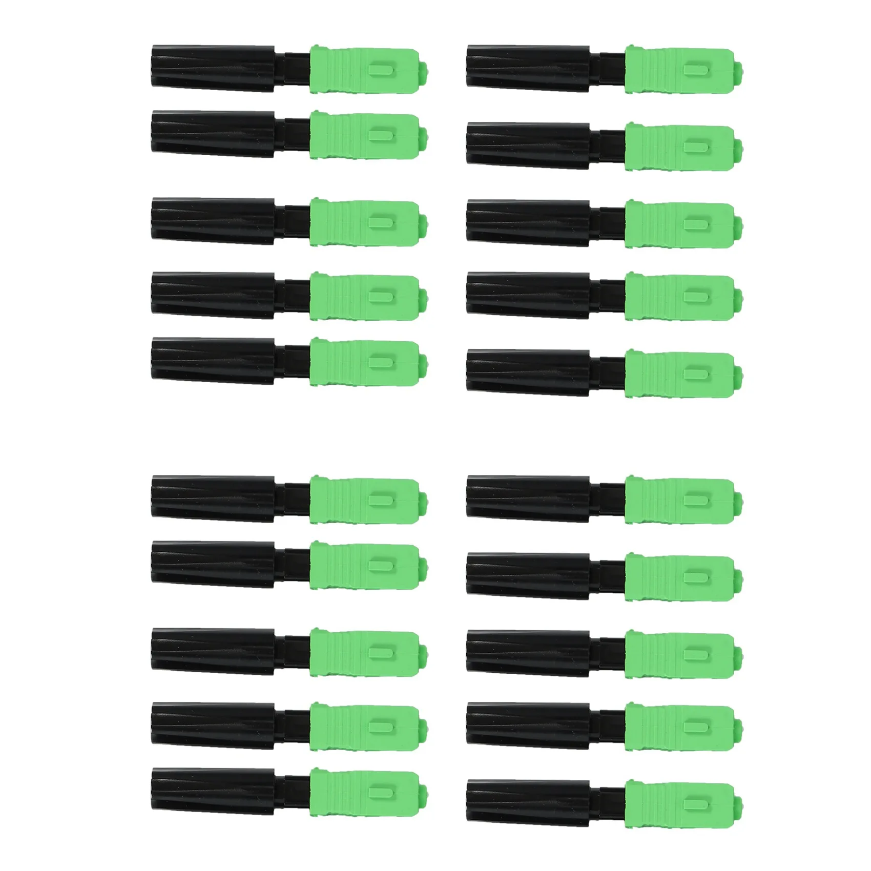 

20Pcs Ftth Embedded Quick Connector SC/ Green Plastic Fiber Optic Connector