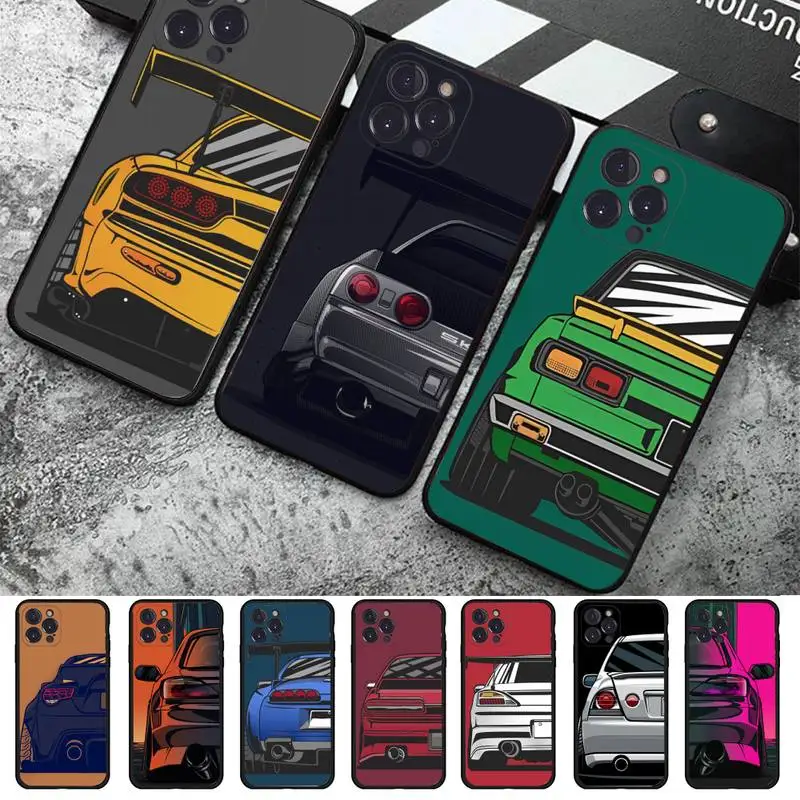 

Japan JDM Sports Cars Comic Phone Case For iPhone 14 11 12 13 Mini Pro Max 8 7 6 6S Plus X SE 2020 XR XS Funda Case