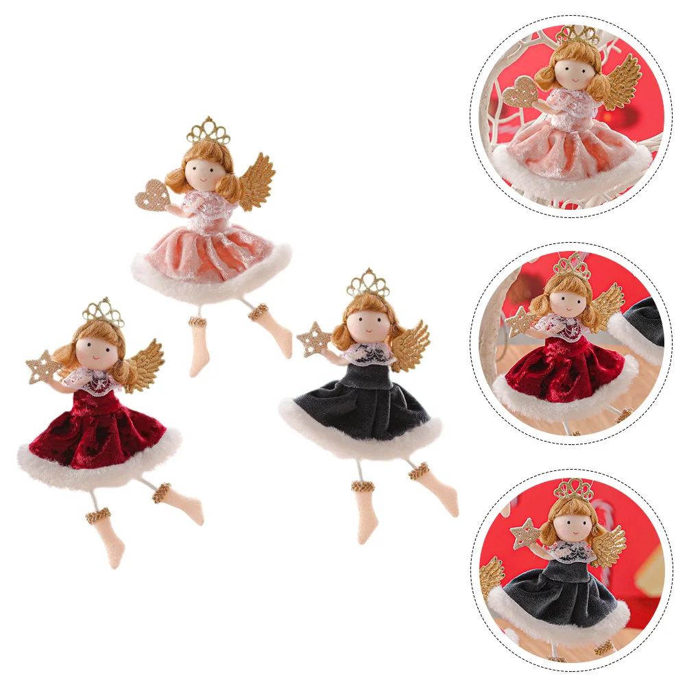 

3pcs Christmas Hanging Ornaments Hanging Dolls Xmas Tree Angel Pendants