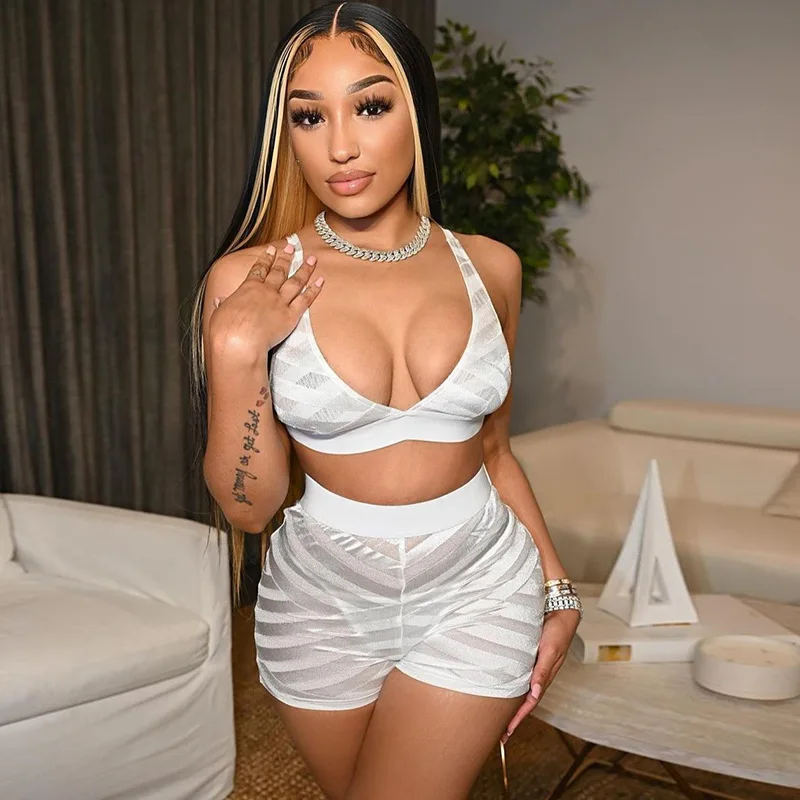

2022 Casual Women Tracksuit Biker Two Piece Set Bra Shirt + Pants Sportsuit Matching Set Streetwear Clothes For Women Outfit