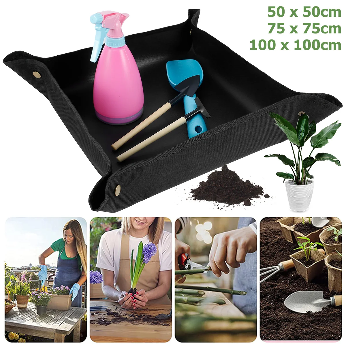 

5Pcs Garden Tools Set Miniature Planting Tool Mini Portable Transplanting Tool Kit with Shovel Rake Spraying Bottle