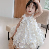 girl dress%c2%a0kids skirts spring summer cotton 2022 applique flower girl dress party evening gown beach birthday gift breathable ch