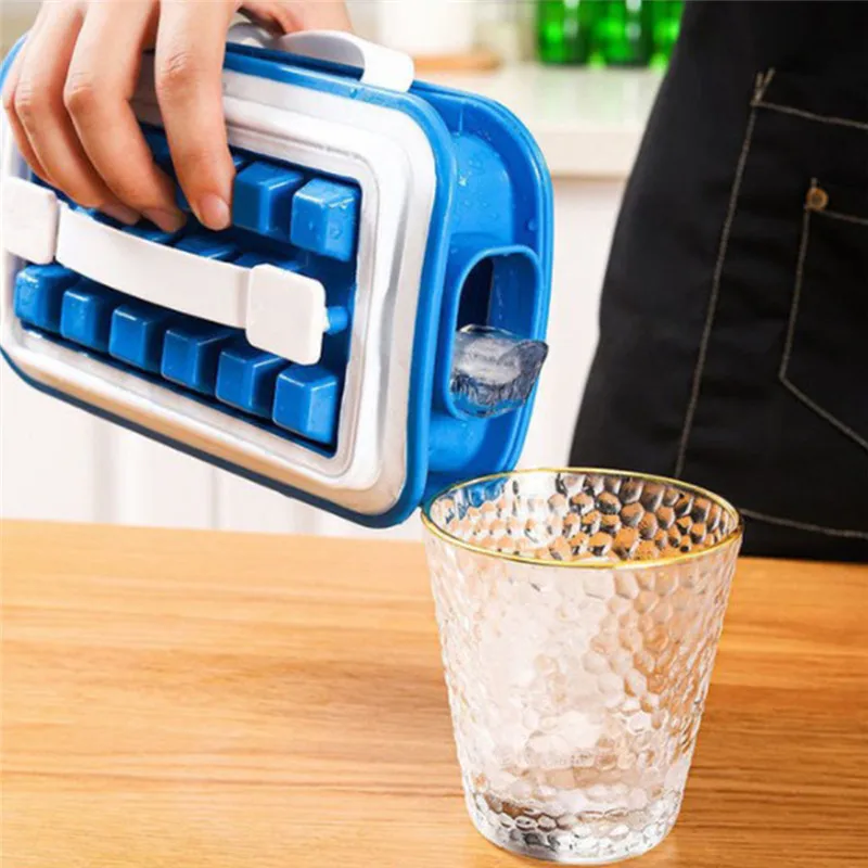 

Ice Cube Tray Folding Ice Maker Silicone Mold 18-cell Bar Accessories Quick-freezing Artifact Water Bottle Kitchen Tools