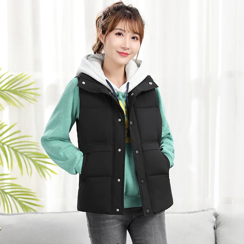 Куртка на хлопковой подкладке жилет женская короткая верхняя одежда зимняя