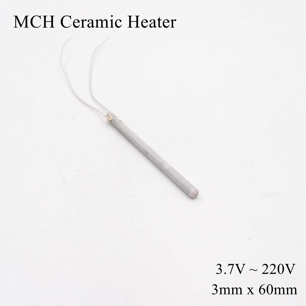 

φ 3mm x 60mm 5V 12V 24V 110V 220V MCH High Temperature Ceramic Heater Tube Alumina Electric Heating Rod Duct Pipe HTCC Metal Dry