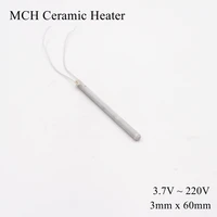 %cf%86 3mm x 60mm 5v 12v 24v 110v 220v mch high temperature ceramic heater tube alumina electric heating rod duct pipe htcc metal dry