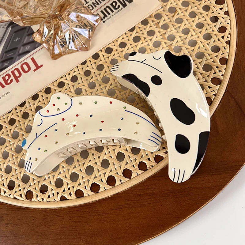 Зажим для волос Стразы с забавной милой собакой женщин зажим акулой мультяшными