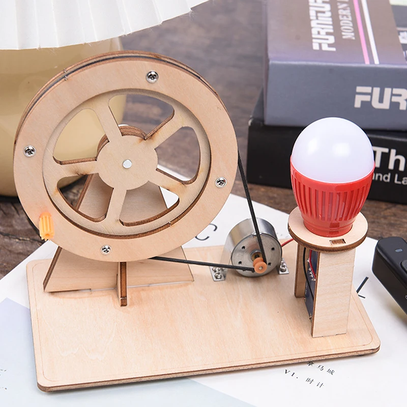 

DIY Wooden Hand Cranked Generator Students Kids Physical Science Practical Toy Kids Educational Science Experiment Technology